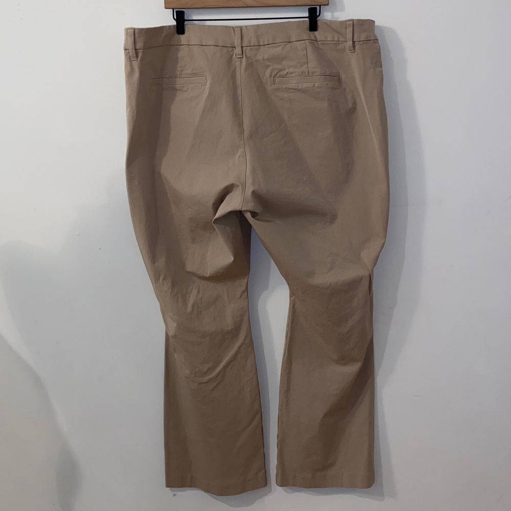 Old Navy Khaki High Rise Pixie Flare Trousers Size 24 - Picture 7 of 12